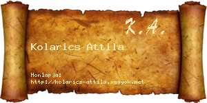 Kolarics Attila névjegykártya